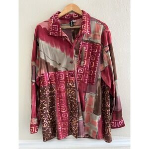 Vintage Winter Sun Ecuador Cotton Shacket Jacket L Abstract Grunge Goblincore
